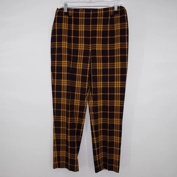Wilfred Aritzia Darontal Yellow Plaid Pull On Pants Size 6 Academia Preppy - Picture 1 of 13